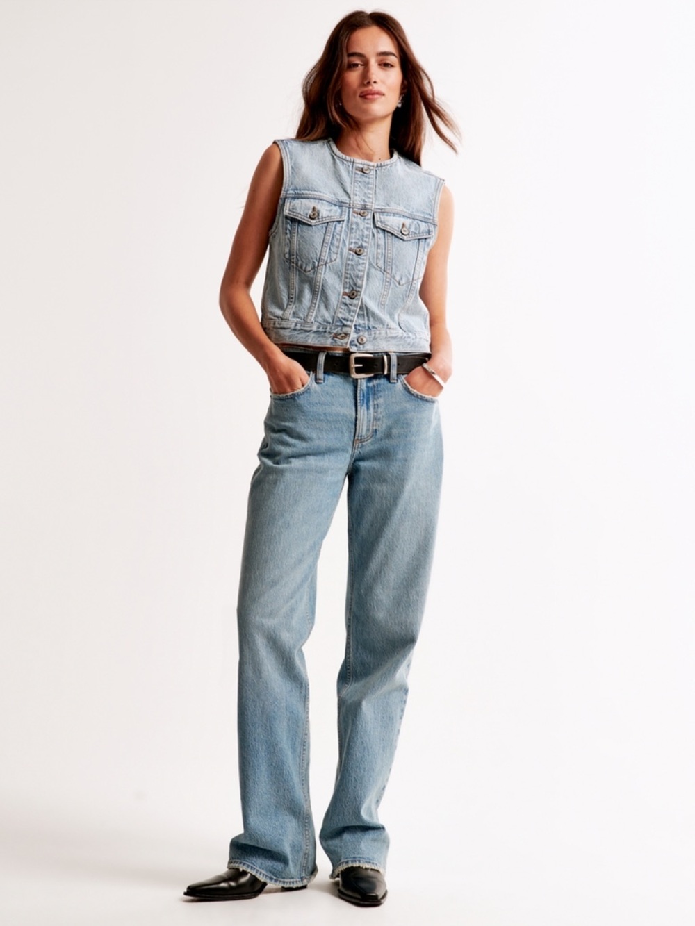 Abercrombie & Fitch The Baggy Low Rise Jeans Curve Love